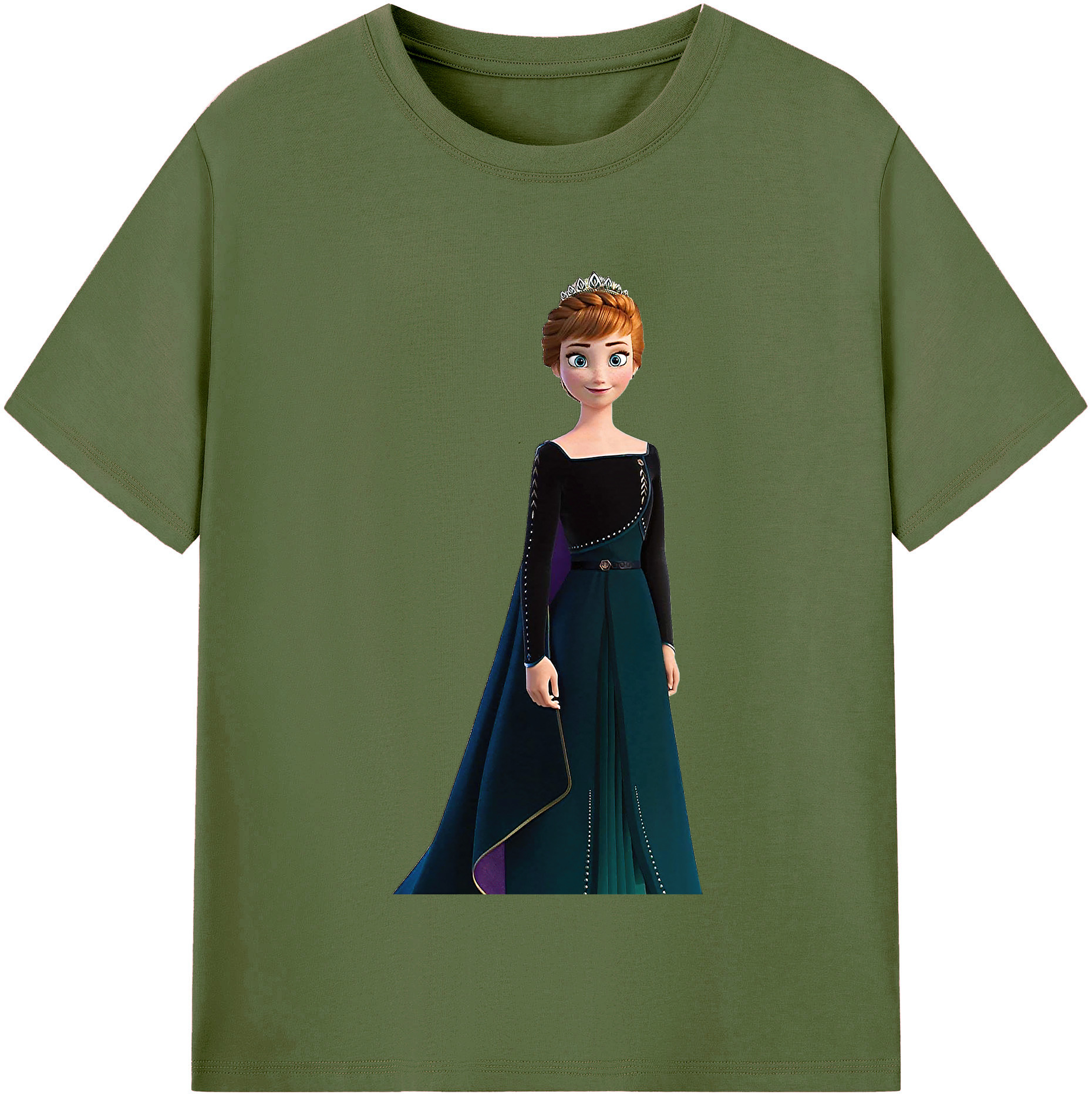 （画像用） アナと雪の女王 アンナ エルサ Frozen Anna Elsa 綿100％半袖Tシャツ（フロントプリント）